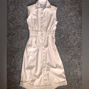 House of Harlow 1960 Vegan Leather Arctic Wolf (white) Button Down Dress